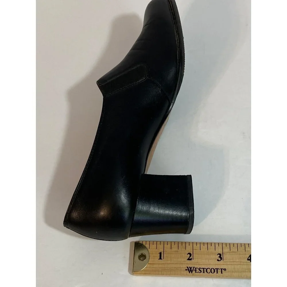 Vintage‎ 80's Miss Clair Linea Young Black Italian Leather Shoes Size 37